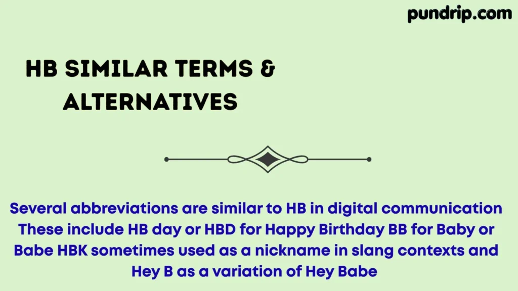 hb Similar Terms & Alternatives