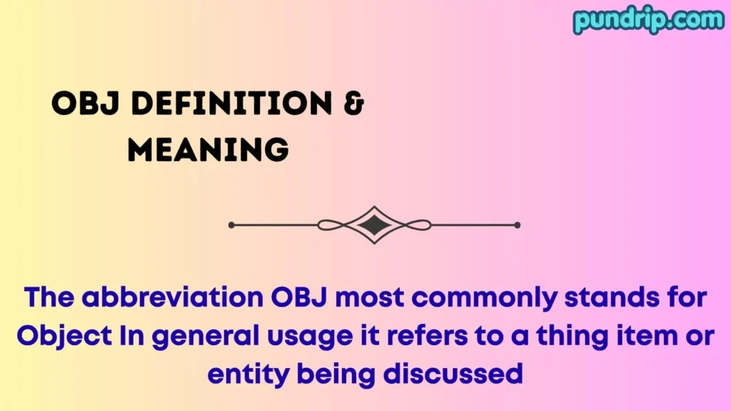 obj Definition & Meaning