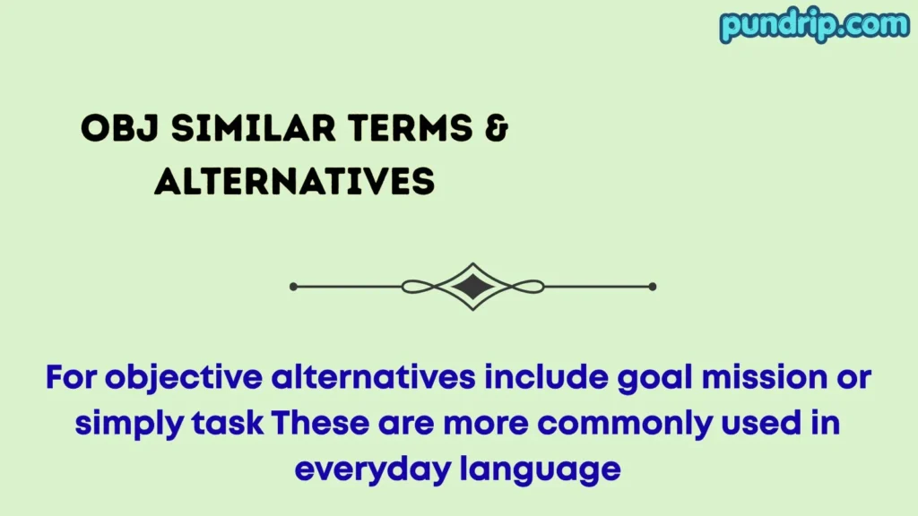 obj Similar Terms & Alternatives