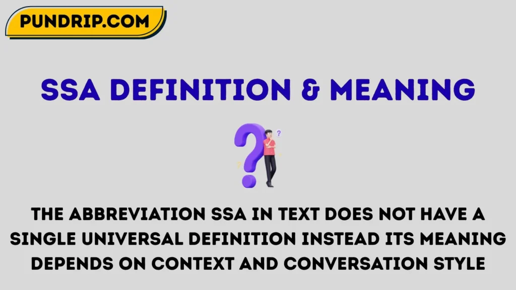 Ssa Definition & Meaning