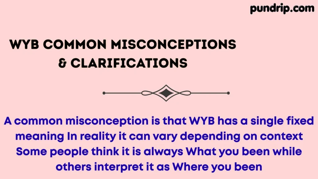 WYB Common Misconceptions & Clarifications