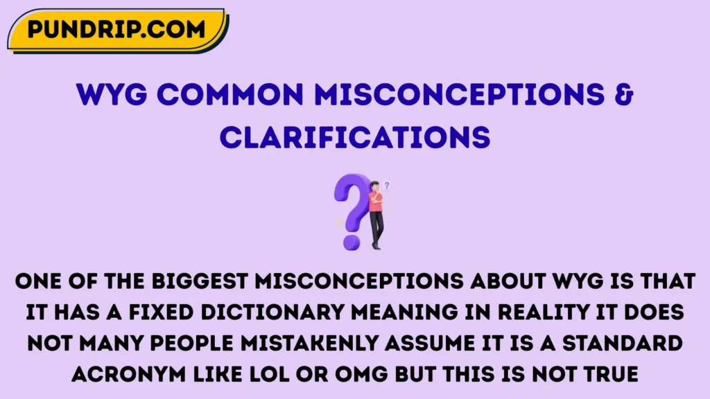 Wyg Common Misconceptions & Clarifications