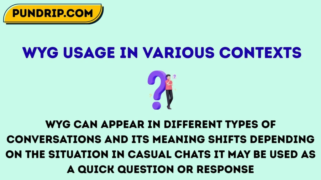 Wyg Usage in Various Contexts