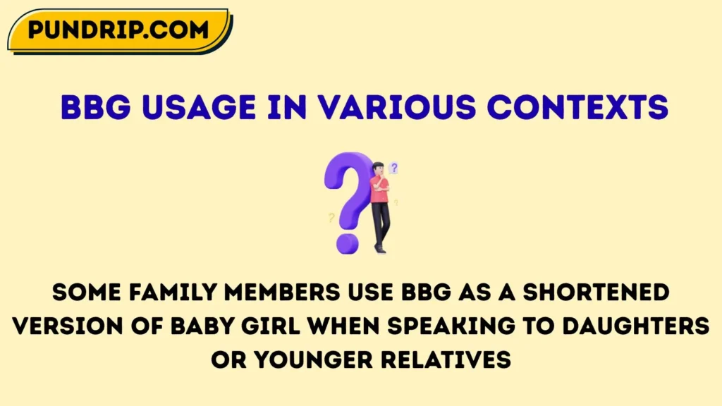 Bbg Usage in Various Contexts
